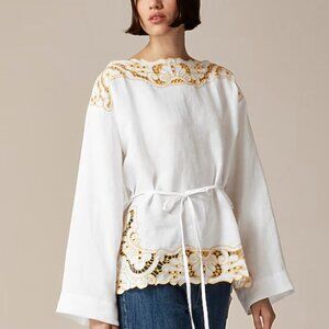 NWT $148! J. Crew Cutout Tunic Top w/Embroidery